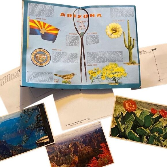 Vintage 70s Desert Arizona Grand Canyon unused postcards and road map ephemera - Picture 6 of 13